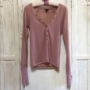Out From Under Urban Outfitters pink Henley top